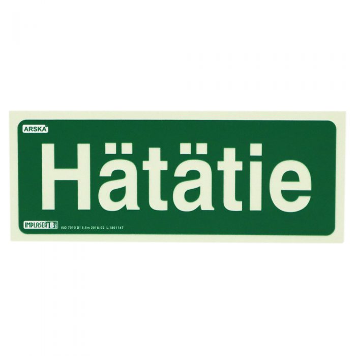 Jälkivalaiseva Hätätie opastekyltti